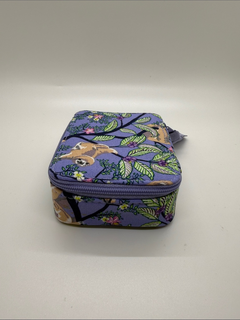 Women's Vera Bradley Lavender Hanging Around Sloth Pattern Small Travel Case - Picture 6 of 9